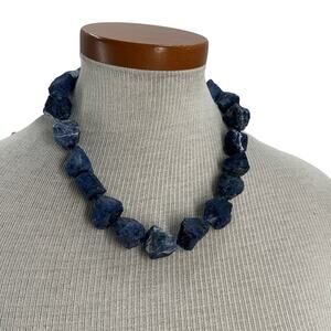 Large chunky stone sodalite choker necklace